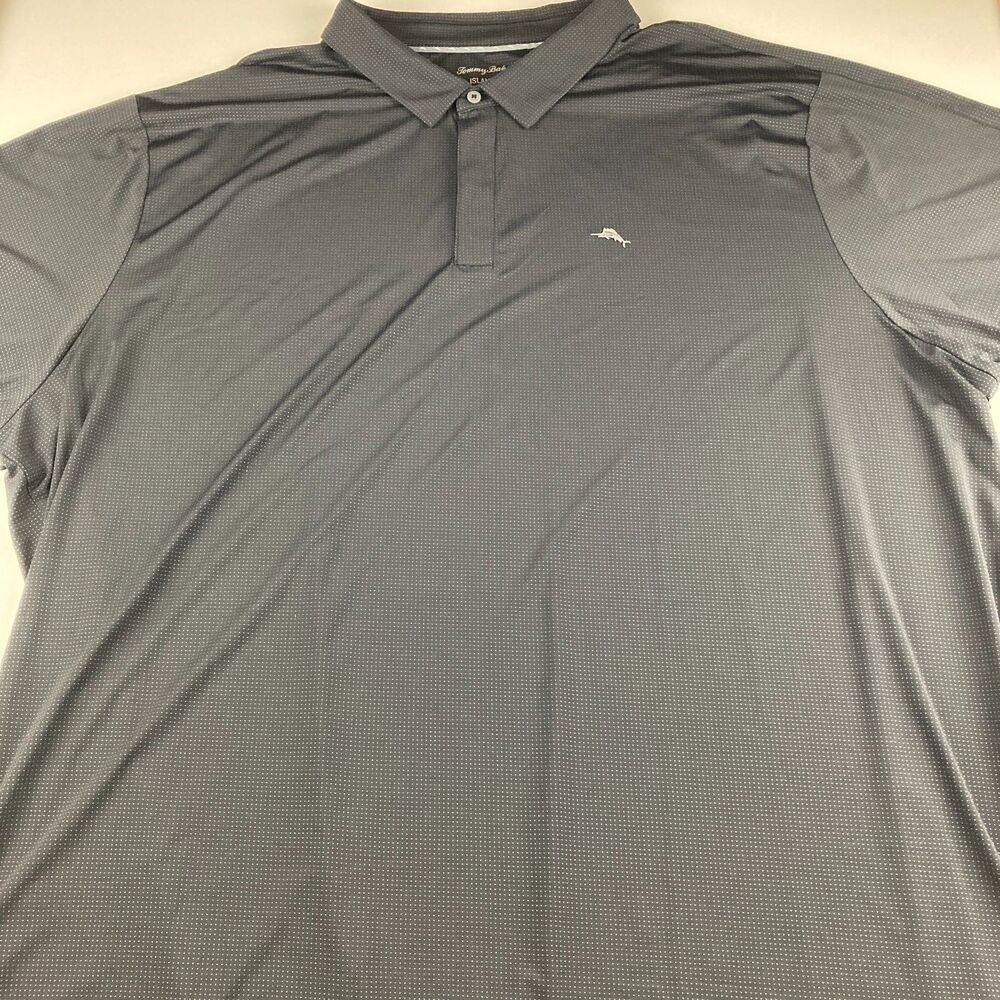 Tommy Bahama IslandZone 4XLB Big Tall Gray Golf Polo Zip Performance Shirt